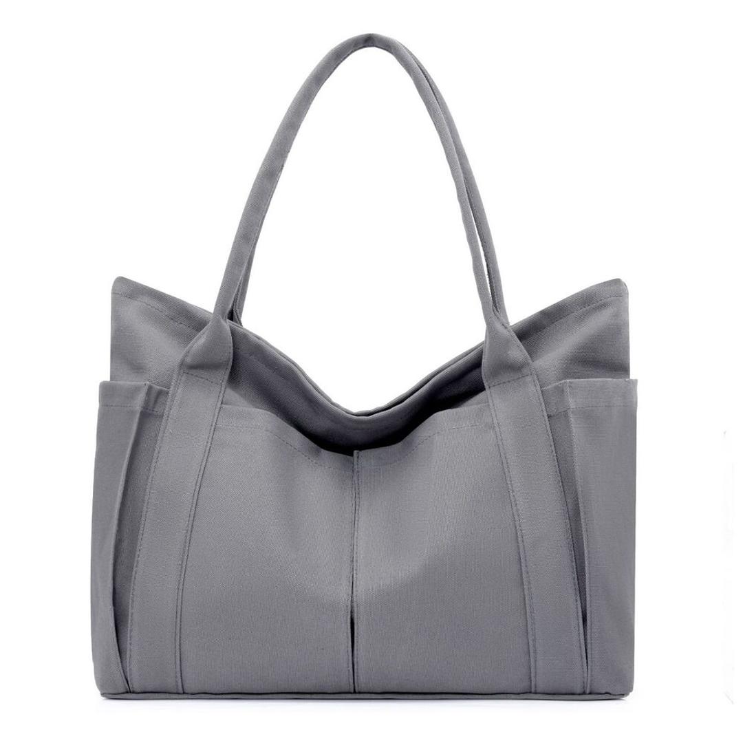 【最短即日発送】【送料無料】トートバッグ レディース A4 通販 トート マザーズバッグ バッグ かばん トートバック 鞄 バック 大容量 キャンバス 無地 大きめ 大人 学生 通勤 通学 ビジネス マイバッグ ポケット マチあり シンプル カジュアル おしゃれ オシャレ かわいい グレー ・