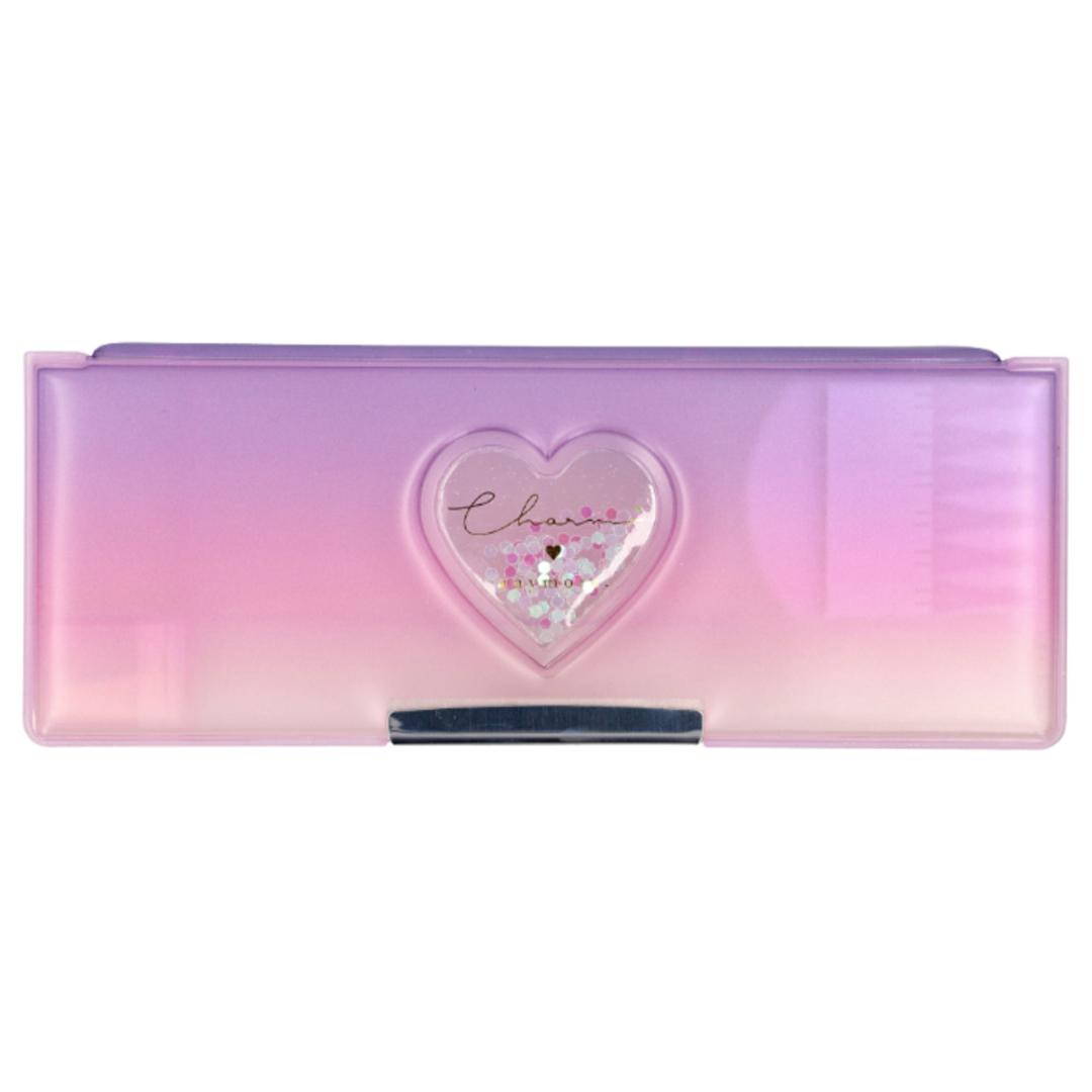 ペンケース ソフト 通販 筆箱 筆入れ ふでいれ ペン入れ ソフトペンケース 箱 箱型 こども 子供 子ども 文具 文房具 小学校 中学生 高校生 ステーショナリー お祝い かわいい 可愛い 女の子 女児 キッズ ギフト 贈り物 スパンコールグラデ/パープル ・