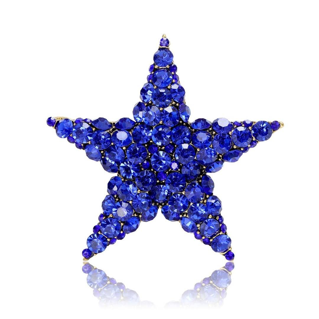 星型 ブローチ 通販 星 スター アクセサリー ビジュー ラインストーン 小さめ おしゃれ シンプル かわいい キラキラ 卒業式 入学式 卒園式 入園式 フォーマル ジャケット 女性 レディースアクセサリー レディースジュエリー ブルー ・