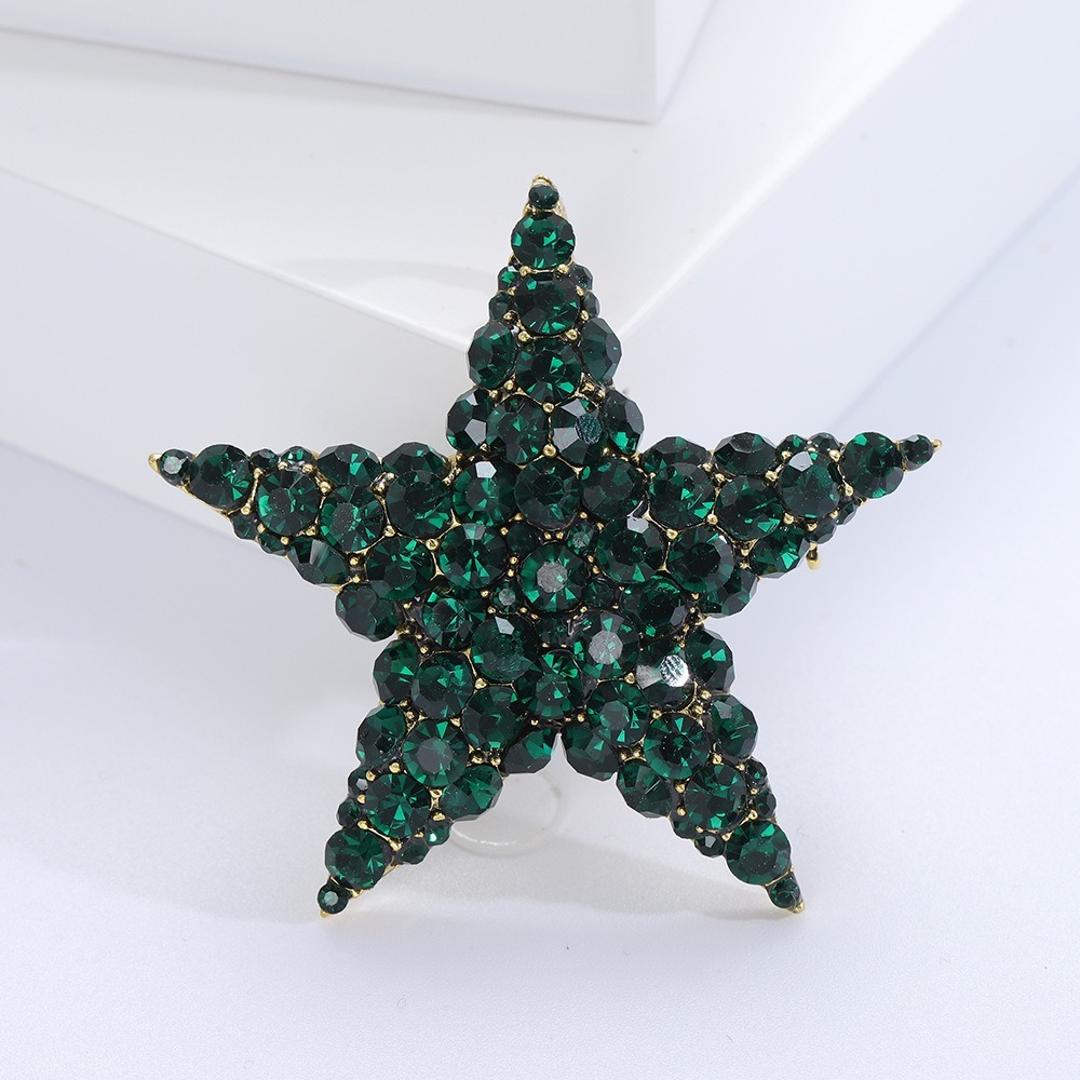 星型 ブローチ 通販 星 スター アクセサリー ビジュー ラインストーン 小さめ おしゃれ シンプル かわいい キラキラ 卒業式 入学式 卒園式 入園式 フォーマル ジャケット 女性 レディースアクセサリー レディースジュエリー グリーン ・