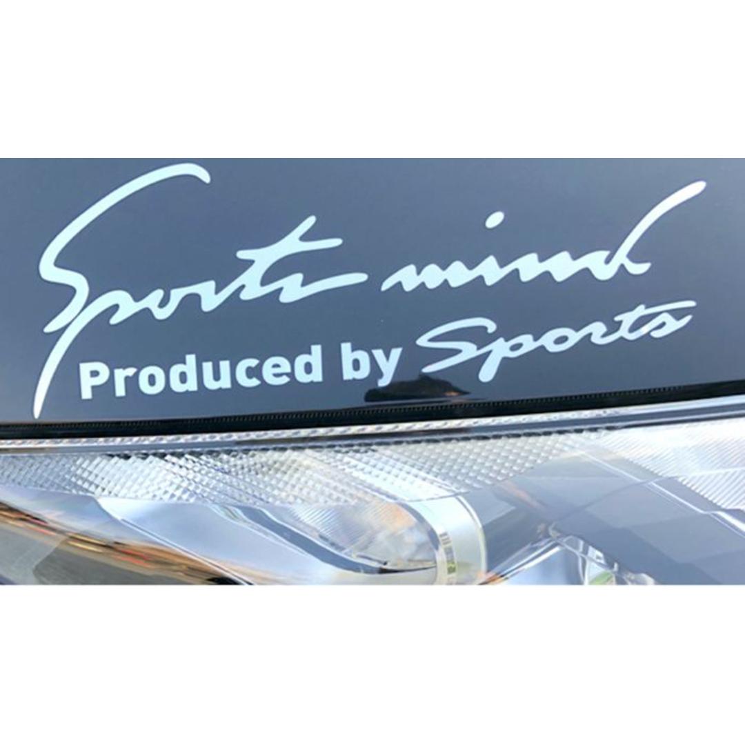 車 ステッカー おしゃれ 通販 Mサイズ 約9.5×25cm 車に貼るステッカー カッティングシート 外装 カーアクセサリー アクセサリー クルマ サイド ボンネット リア シール デカール 車アクセサリー バイク Sport mind スポーツマインド 光沢シルバー ・