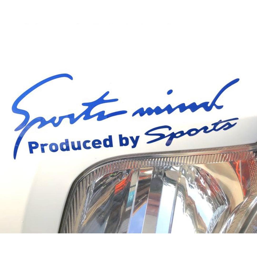 車 ステッカー おしゃれ 通販 Sサイズ 約7×19cm 車に貼るステッカー カッティングシート 外装 カーアクセサリー アクセサリー クルマ サイド ボンネット リア シール デカール 車アクセサリー バイク Sport mind スポーツマインド 全文字ブルー ・