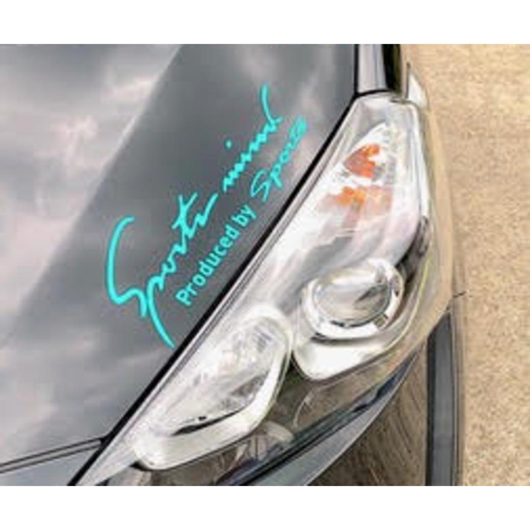 車 ステッカー おしゃれ 通販 Lサイズ 約10×30cm 車に貼るステッカー カッティングシート 外装 カーアクセサリー アクセサリー クルマ サイド ボンネット リア シール デカール 車アクセサリー バイク Sport mind スポーツマインド グリーン ・