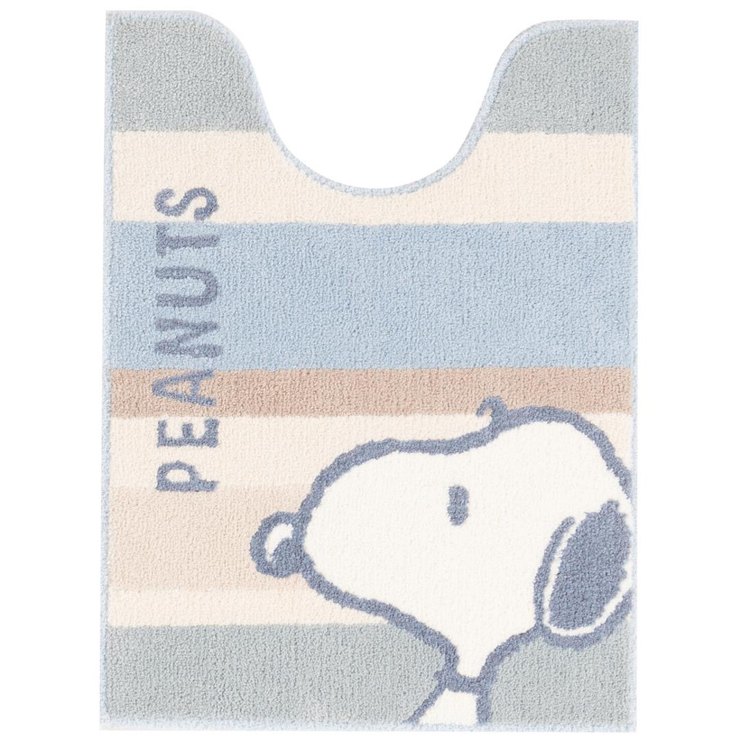 センコー トイレマット キャラクター 通販 トイレ マット トイレ足元マット 足元マット トイレファブリック トイレタリー senko ロング 約80×60cm 滑り止め 洗える 洗濯 丸洗い トイレ用品 可愛い かわいい おしゃれ スヌーピーくすみパステル.ブルー ・