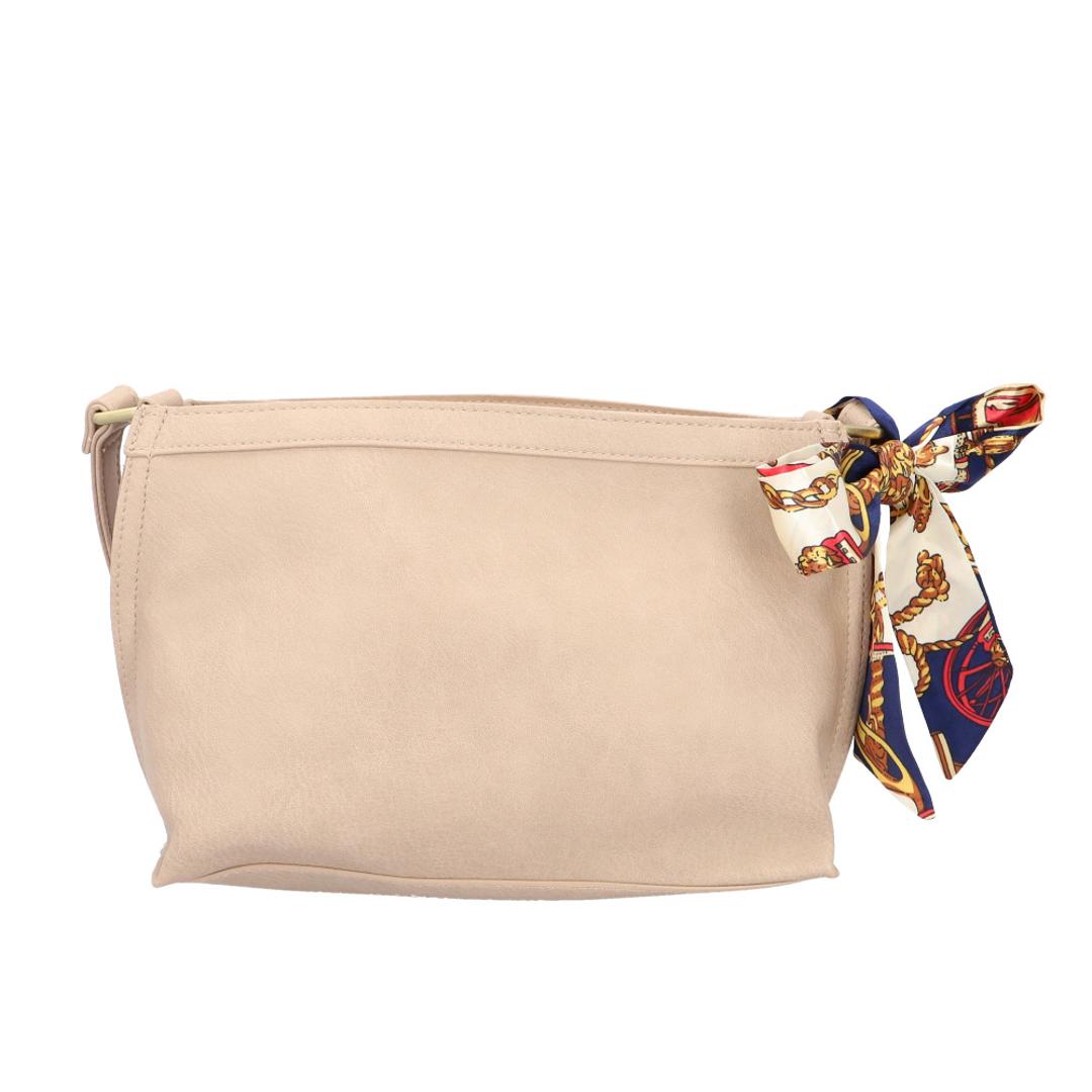 ズッケロ ショルダーバッグ zucchero 49577Y 通販 ショルダーバック レディース ショルダー バッグ バック 斜めがけ 大人 小さめ 肩掛け 通勤 通学 サブバッグ おしゃれ シンプル 無地 軽量 軽い 上品 きれいめ カジュアル ナチュラル スカーフ付き la porta di zucchero グレー ・