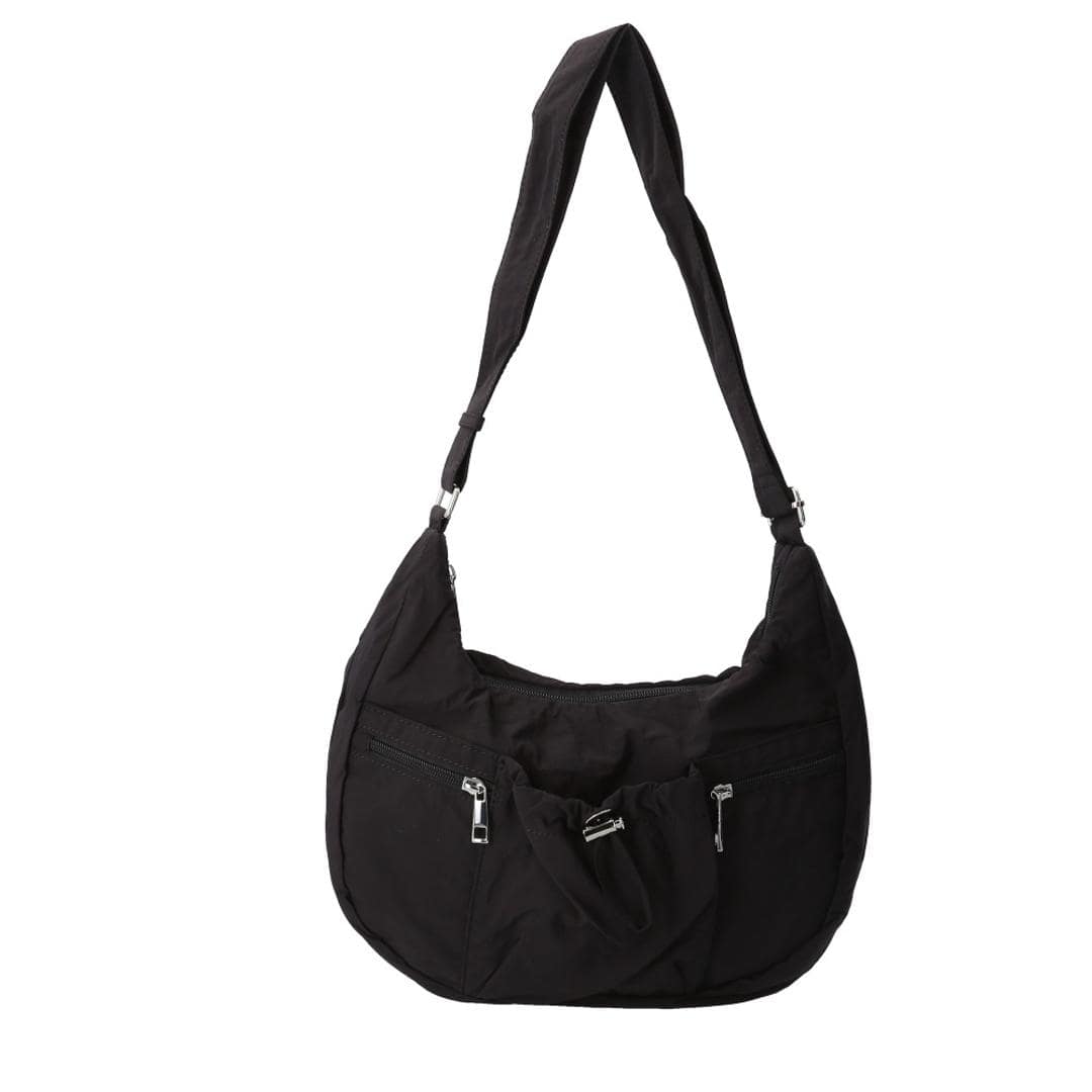 ショルダーバッグ ナイロン レディース 通販 laportadizucchero ラポルタディズッケロ 肩掛け 斜めかけ 斜め掛け ナイロンショルダーバッグ 柔らかい やわらかい 軽量 おしゃれ かわいい 通勤 通学 大人 女性 お出掛け ギフト 贈り物 ブラック ・