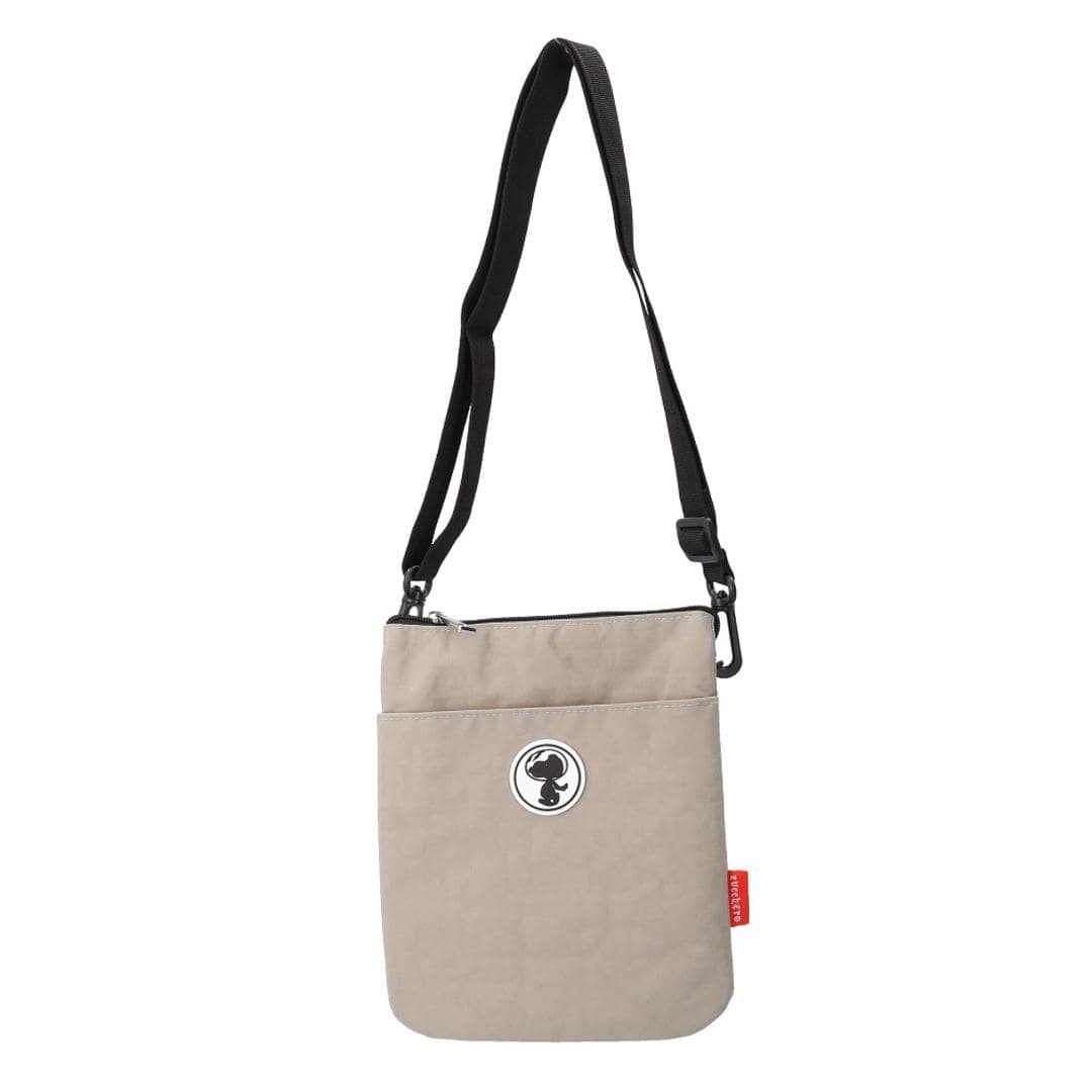 ショルダーバッグ ナイロン レディース 通販 zucchero×PEANUTS ズッケロ×ピーナッツ 斜めかけ 肩掛け ナイロンショルダーバッグ ミニショルダーバッグ スヌーピー 小さめ 柔らかい 通勤 通学 軽量 ミニバッグ シンプル ギフト 贈り物 グレー ・