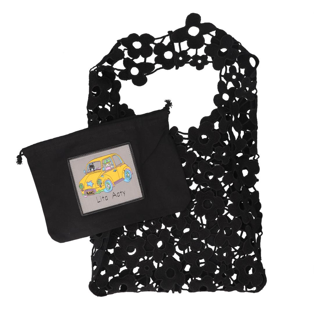トートバッグ レディース 通販 ポーチ付き 手提げバッグ Lyre リタちゃん かわいい おしゃれ キュート 刺繍 スパンコール バッグ サブバッグ 通勤 お出かけ お出掛け スリム コンパクト 縦型タイプ 持ちやすい レディースバッグ 贈り物 ギフト ブラック ・