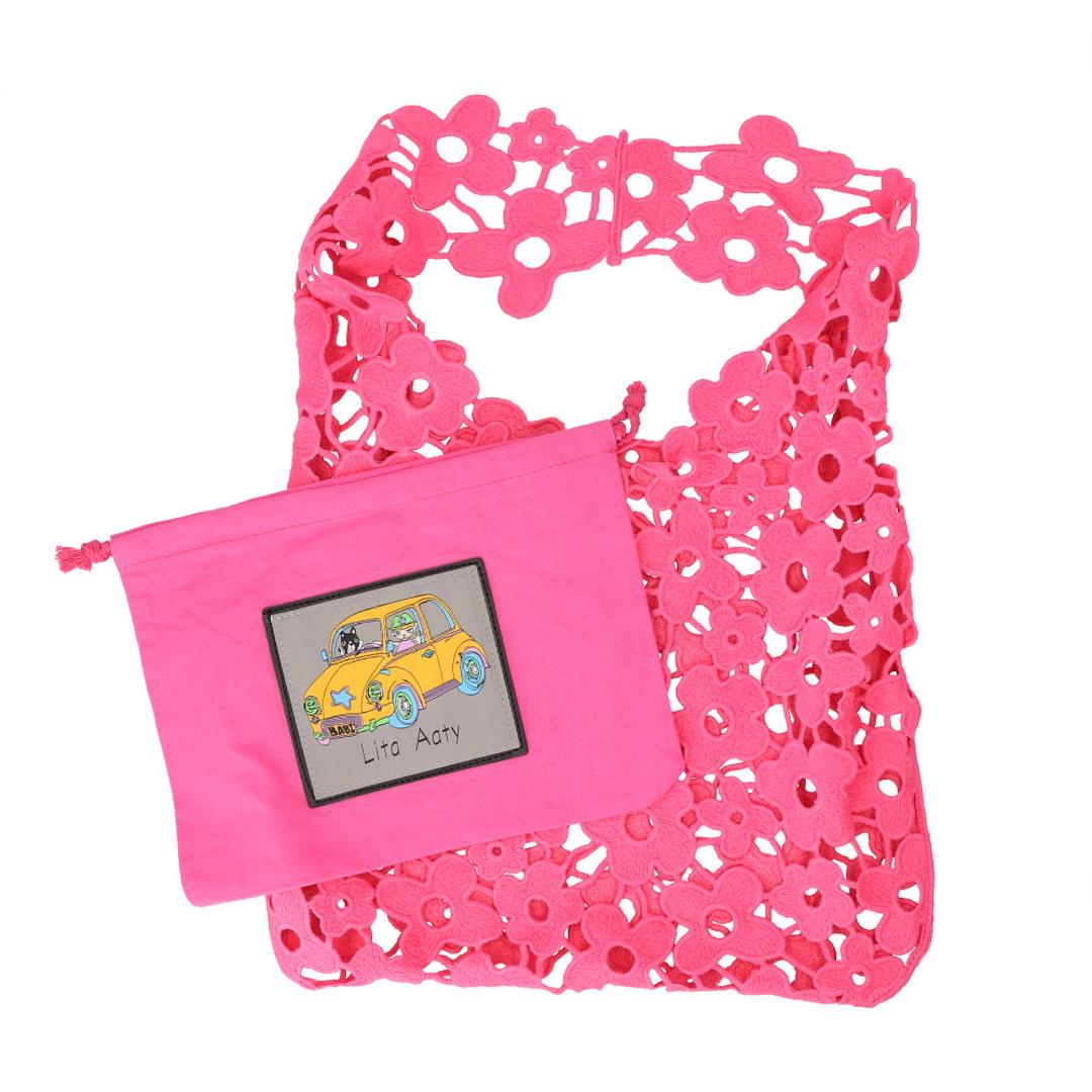 トートバッグ レディース 通販 ポーチ付き 手提げバッグ Lyre リタちゃん かわいい おしゃれ キュート 刺繍 スパンコール バッグ サブバッグ 通勤 お出かけ お出掛け スリム コンパクト 縦型タイプ 持ちやすい レディースバッグ 贈り物 ギフト ピンク ・
