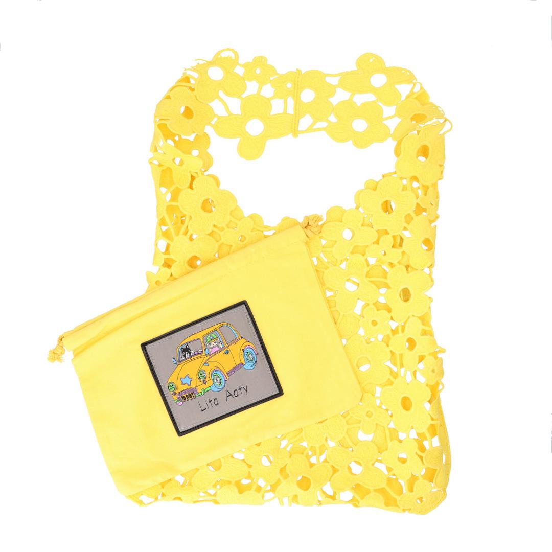 トートバッグ レディース 通販 ポーチ付き 手提げバッグ Lyre リタちゃん かわいい おしゃれ キュート 刺繍 スパンコール バッグ サブバッグ 通勤 お出かけ お出掛け スリム コンパクト 縦型タイプ 持ちやすい レディースバッグ 贈り物 ギフト イエロー ・