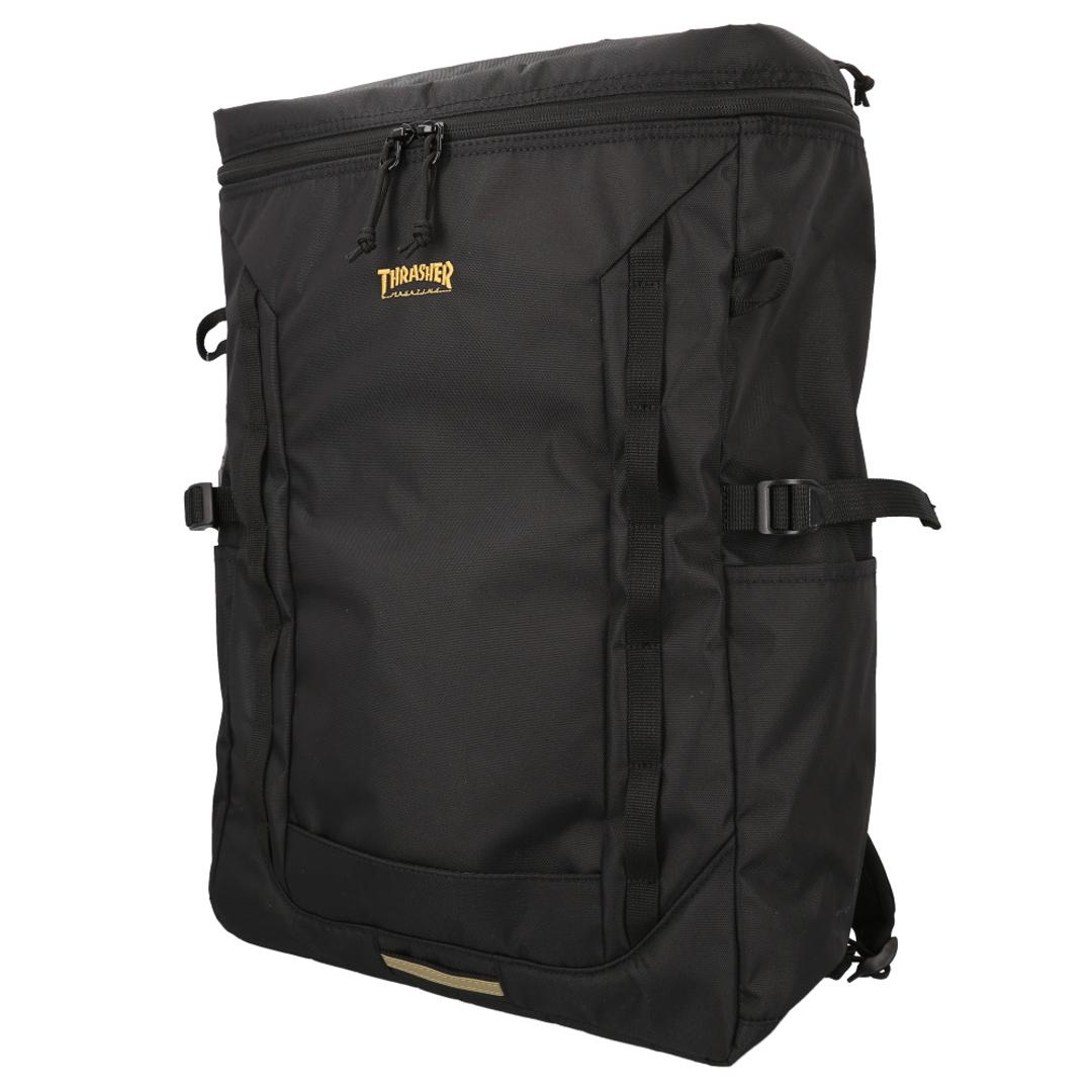 THRASHER スラッシャー リュック THR-321 通販 リュックサック バックパック デイパック メンズ レディース 大人 通学 通勤 黒 ブラック 大容量 A4 ブランド 男子 女子 大学生 高校生 中学生 ビジネス 旅行 ボックス型 メンズバッグ BKGD(ブラックゴールド) ・