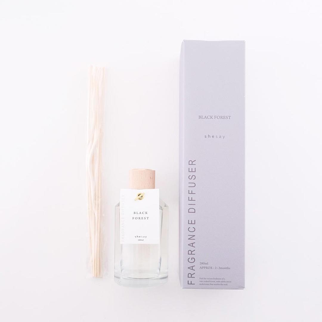 shesay フレグランスディフューザー L 通販 スティックディフューザー ルームフレグランス リードディフューザー ディフューザー スティック 芳香器 香り フレグランス ギフト 贈り物 リビング クリア 瓶 部屋用 ナチュラル シンプル インテリア ブラックフォレスト ・
