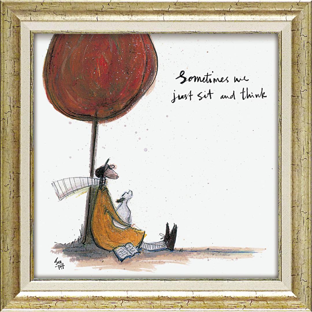 アートフレーム 通販 日本 サムトフト SamToft 壁掛けアート 絵画 壁飾り W40.5 x H40.5cm インテリア モダン 壁掛け アート 玄関 リビング 寝室 癒し おしゃれ 額入り 飾る 新生活 結婚祝い 新築祝い 開店祝い ギフト 贈り物 時にはゆっくり考えよう ・