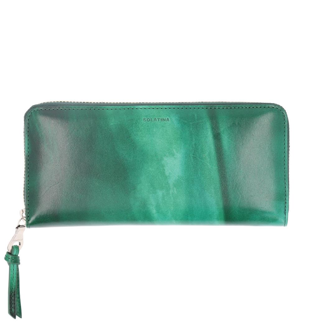 SOLATINA ソラチナ 長財布 メンズ SW-70100 通販 ロングウォレット 財布 お財布 さいふ ロング ウォレット 革 レザー 本革 ラウンドファスナー ラウンド ファスナー 耐久性 札入れ カードポケット 小銭入れ ポケット 小銭 お札 カード グリーン ・