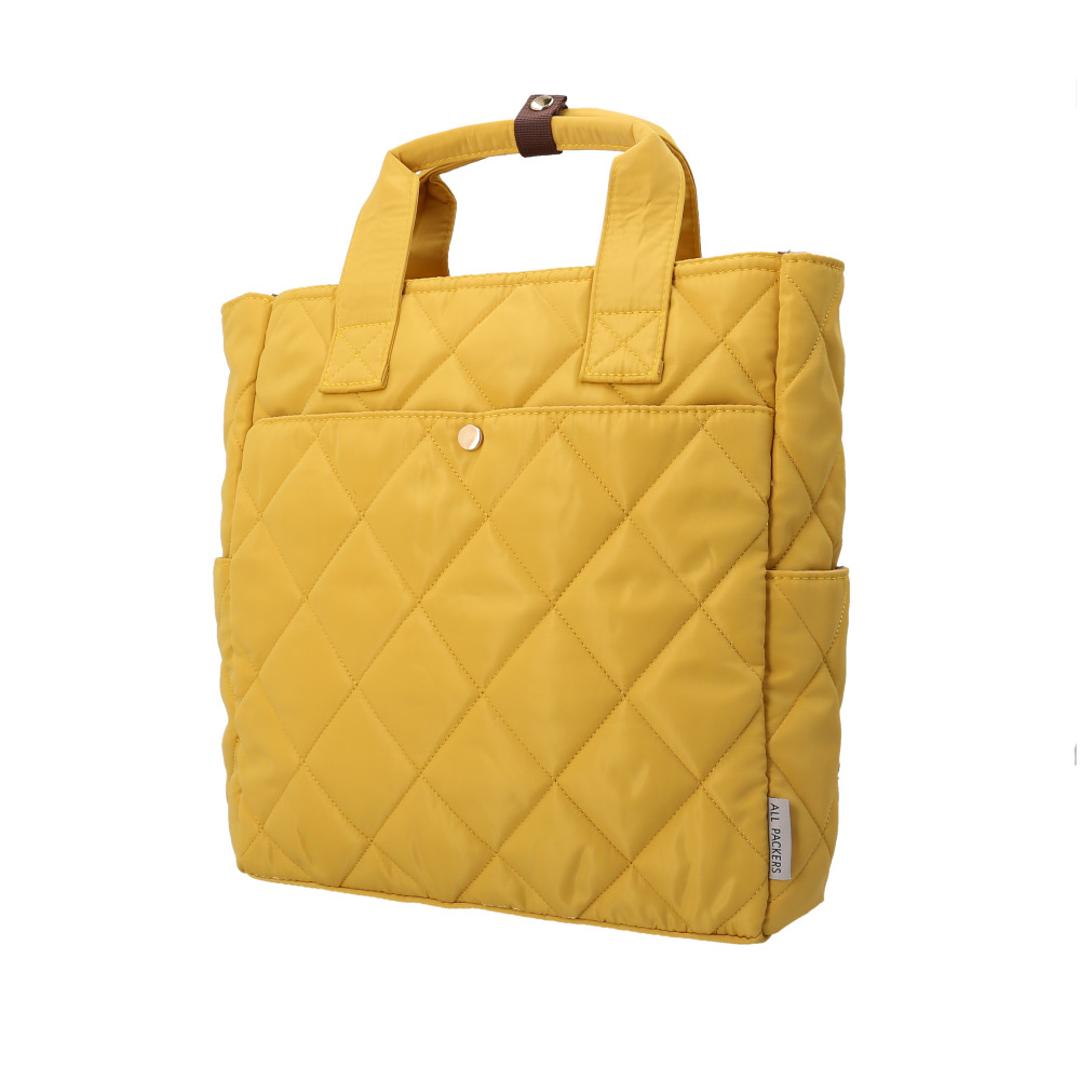 2way リュック レディース 通販 リュックサック 手提げバッグ トートバッグ バッグ バックパック デイパック 鞄 かばん カバン 軽い 軽量 キルティング ダイヤキルト 大人 通勤 贈り物 ギフト シンプル かわいい おしゃれ マスタード ・