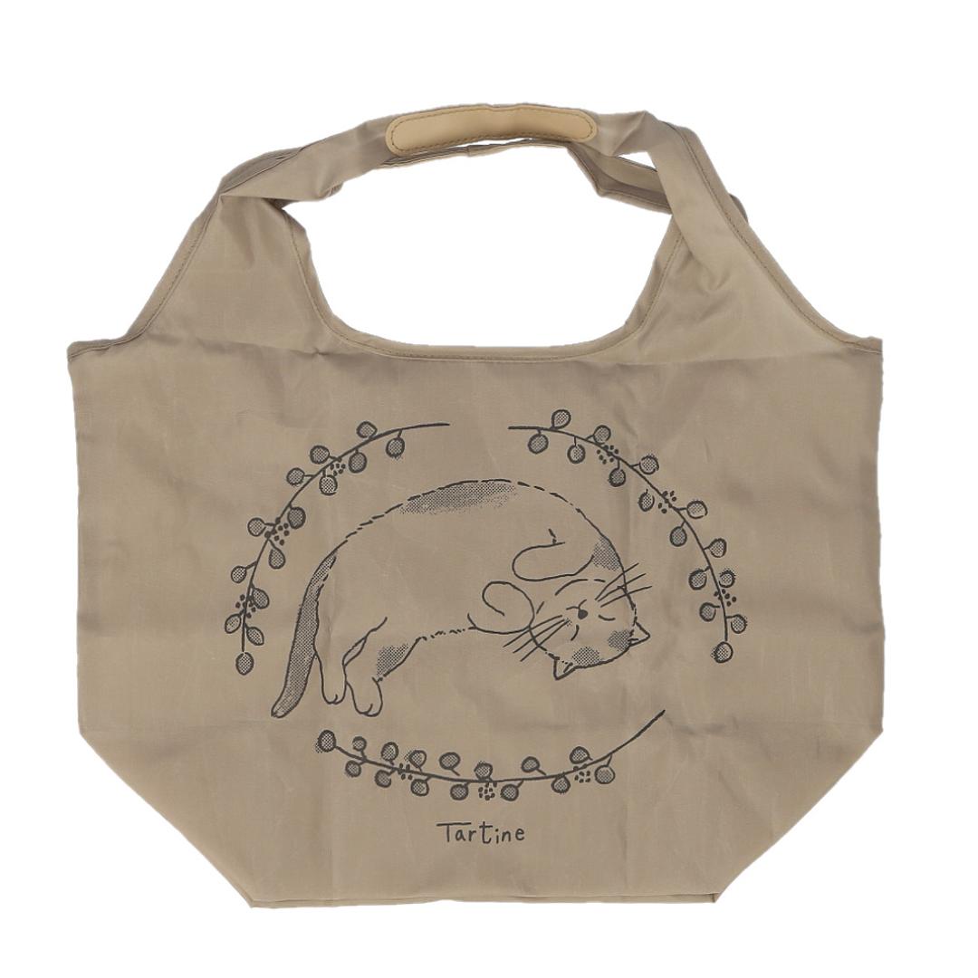 タルティーヌ エコバッグ ヨコ型 通販 エコバック サブバッグ サブバック トートバック トート 手提げ トートバッグ カジュアルバッグ カジュアルバック 横型 横 かわいい 可愛い レディース メンズ 男女兼用 ユニセックス おでかけ アウトドア ブラウン ・