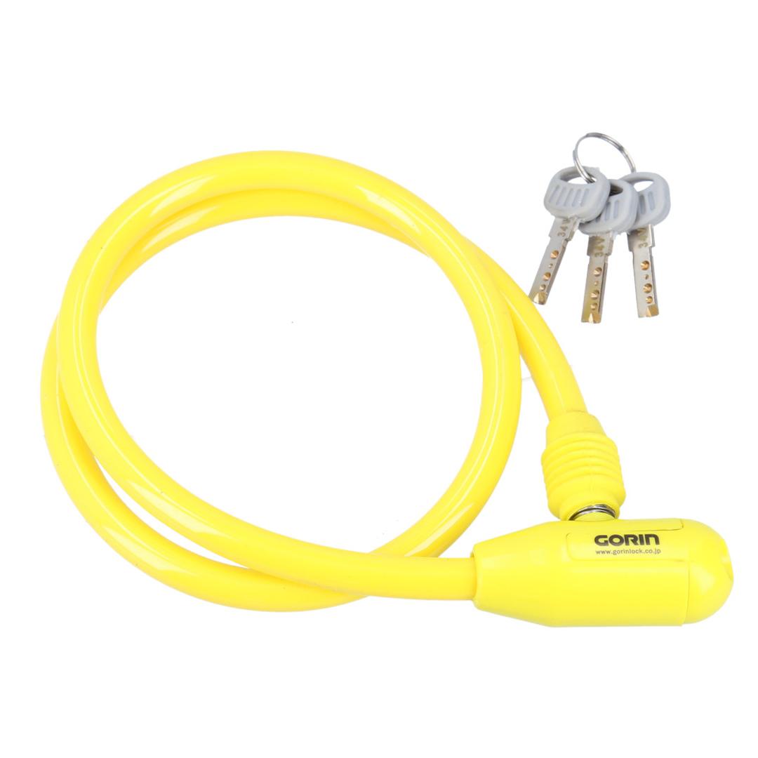 GORIN ゴリン ワイヤーロック G-222 通販 自転車用ワイヤーロック ワイヤー錠 セキュリティロック セキュリティ ロック 鍵 自転車の鍵 自転車用鍵 サイクルパーツ 盗難防止 自転車 自転車用 自転車用品 防犯用品 自転車部品 携帯 便利 イエロー ・