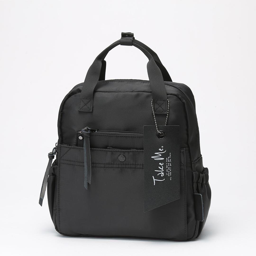 TAKE ME テイクミー デイパック レディース 通販 リュック リュックサック ミニリュック 普段使い ミニ 小さめ 小さい コンパクト ポケット 収納 ミニサイズ シンプル 無地 カジュアル かわいい 可愛い 通勤 通学 便利 BK ・
