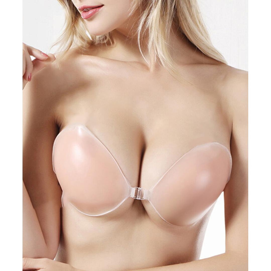 シリコンブラ 水着 通販 ダイヤモンドハーツ pru-0020 Diamond Hearts ヌードブラ シリコーンブラ ブラジャー 肩紐なし インナー ブラ 水着用 水着OK ブラパッド 盛れる パット パッド 盛り ドレス用 下着 ベージュ フロントホック ベージュ Sサイズ
