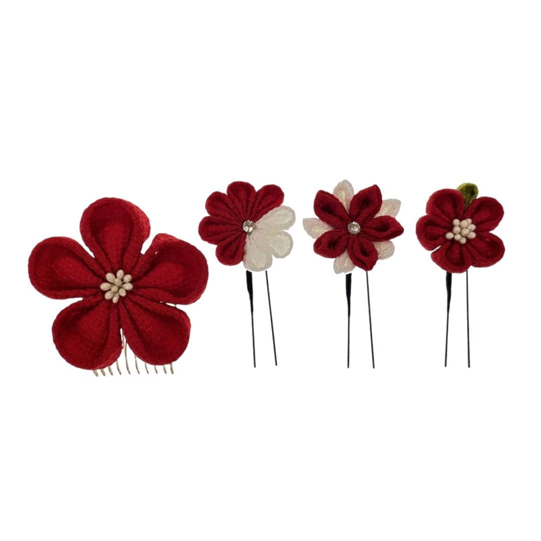 和装 髪飾り 通販 ヘアアクセサリー ヘアアクセ へッドアクセサリー つまみ細工 着物 髪飾りセット uピン コーム ピン ヘアピン まとめ髪 お団子 ヘア 成人式 卒業式 結婚式 浴衣 髪飾り和装 花 おしゃれ オシャレ かわいい 可愛い 華やか アカ ・