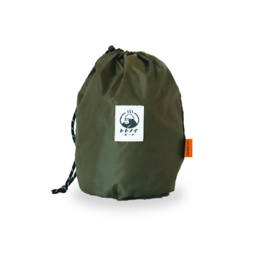 巾着ポーチ 通販 ごリラックス トトノイモード ととのい巾着 巾着 巾着袋 ポーチ バッグ 化粧ポーチ 小物入れ メイクポーチ かわいい おしゃれ 男女兼用 水回り小物 収納ケース スキンケア用品 サウナ お風呂 銭湯 温泉 旅行 お出掛け ギフト 贈り物 カーキ ・