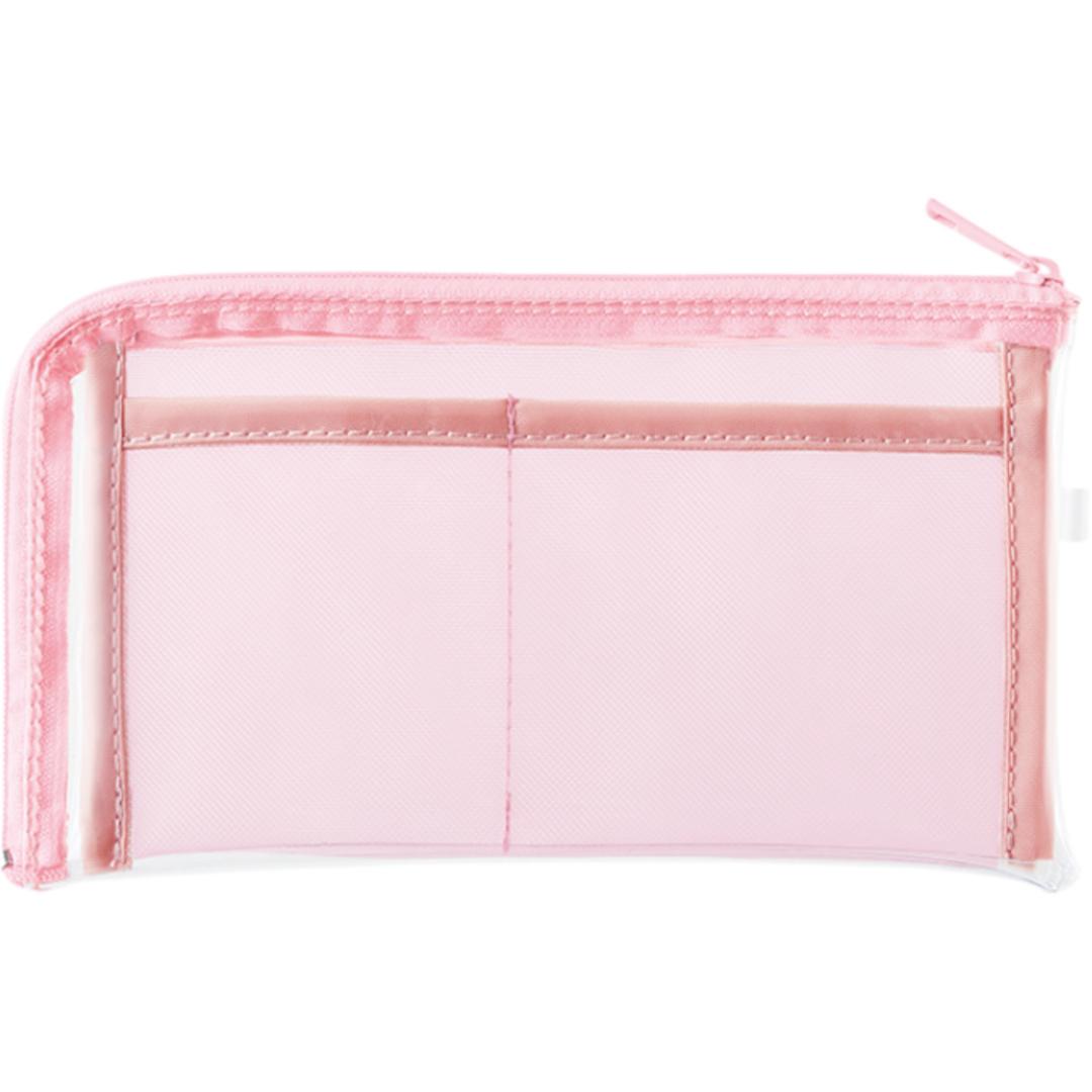 ポーチ アクスタポーチ クリア 通販 アクスタケース 缶バッチ アクスタ トレカ 推し活 推しカラー 推し活グッズ クリアポーチ ペンケース 透明 推し色 小物ポーチ メンバーカラー ロングポーチ キーホルダー メッシュポケット 収納ケース 持ち運び 持ち歩き ライトピンク ・