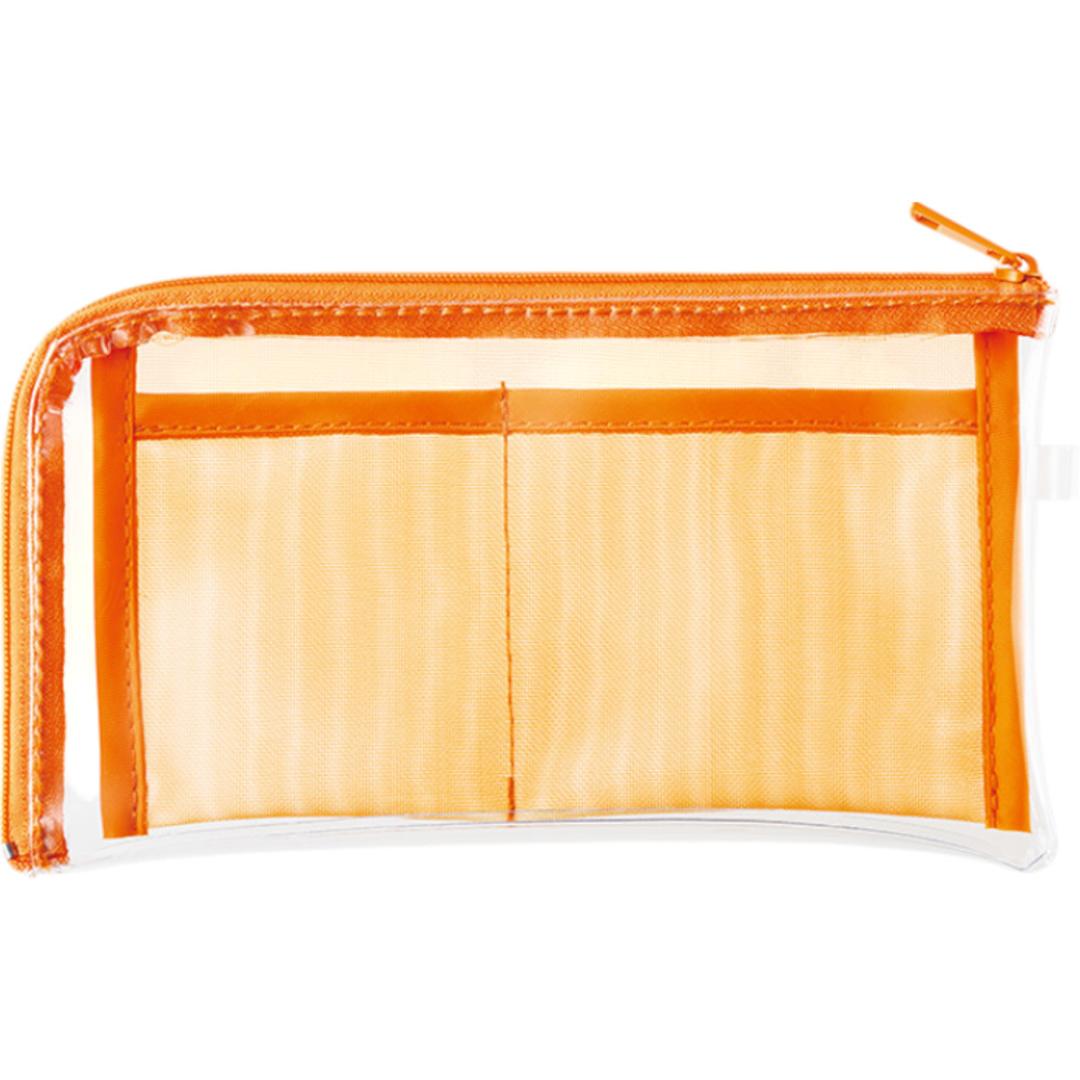 ポーチ アクスタポーチ クリア 通販 アクスタケース 缶バッチ アクスタ トレカ 推し活 推しカラー 推し活グッズ クリアポーチ ペンケース 透明 推し色 小物ポーチ メンバーカラー ロングポーチ キーホルダー メッシュポケット 収納ケース 持ち運び 持ち歩き オレンジ ・