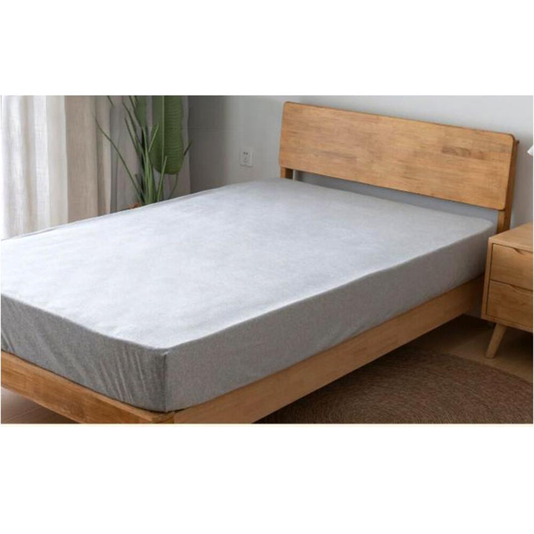 シーツ ボックスシーツ ダブル 通販 ベッドシーツ ベッドカバー カバー 起毛 厚手 あたたかい 暖かい あったか 吸湿 保温 なめらか フィット 滑らか ペロア調 秋 冬 柔らかい やわらかい 上質 ふかふか 高級感 シンプル おしゃれ 杢グレー ・