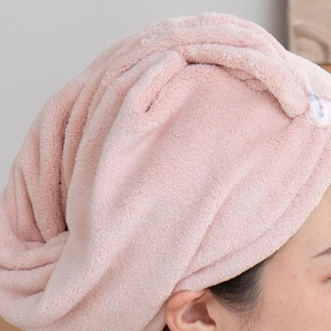 シャワーキャップ マイクロファイバー 通販 タオルキャップ ドライヘアキャップ ドライキャップ 吸水タオル ヘアドライ ターバン 速乾 吸水 吸水力 ふわふわ 柔らかい やわらかい フワフワ 吸水性 バス用品 お風呂 お風呂上り ピンクベージュ ・