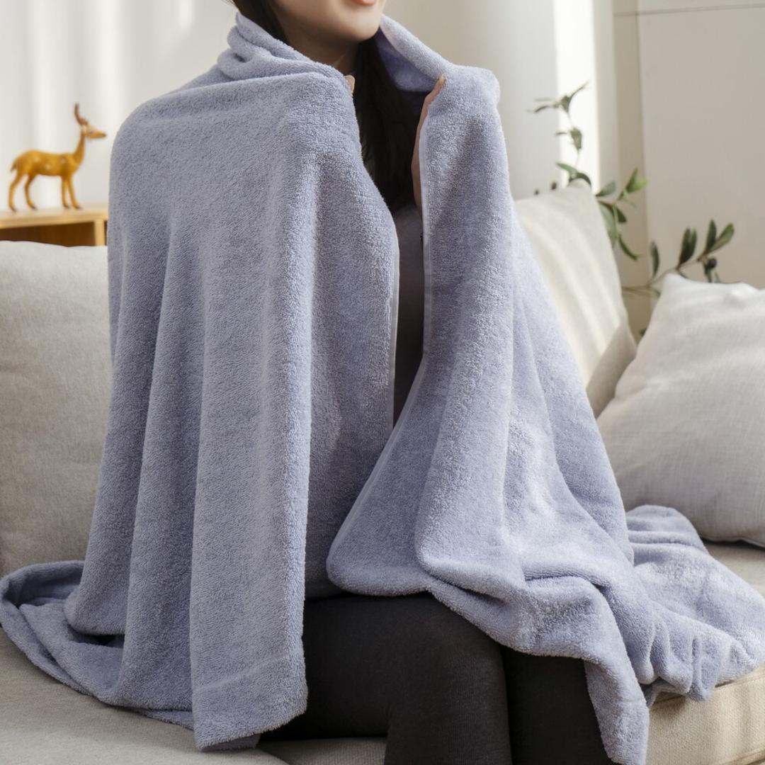 タオルケット 綿100% シングル 通販 コットンタオルケット ケット 大判タオルケット 毛布 布団 ふとん 大判 ブランケット ひざ掛け 膝掛け 膝掛 寝具 寝室 オールシーズン 車内 リビング キャンプ アウトドア お昼寝 昼寝 インテリア ネイビーブルー ・