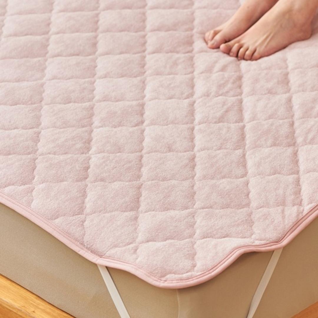 敷きパッド パイル生地 通販 敷パッド 敷パット パイル地シーツ ベッドパット ベッドパッド パイル敷パッド パイル敷パット パイル敷きパッド パイル敷きパット 敷きパット タオル敷パッド パットシーツ ベッドシーツ パッドシーツ シーツ 寝具 寝室 着脱簡単 ミルキーピンク ・