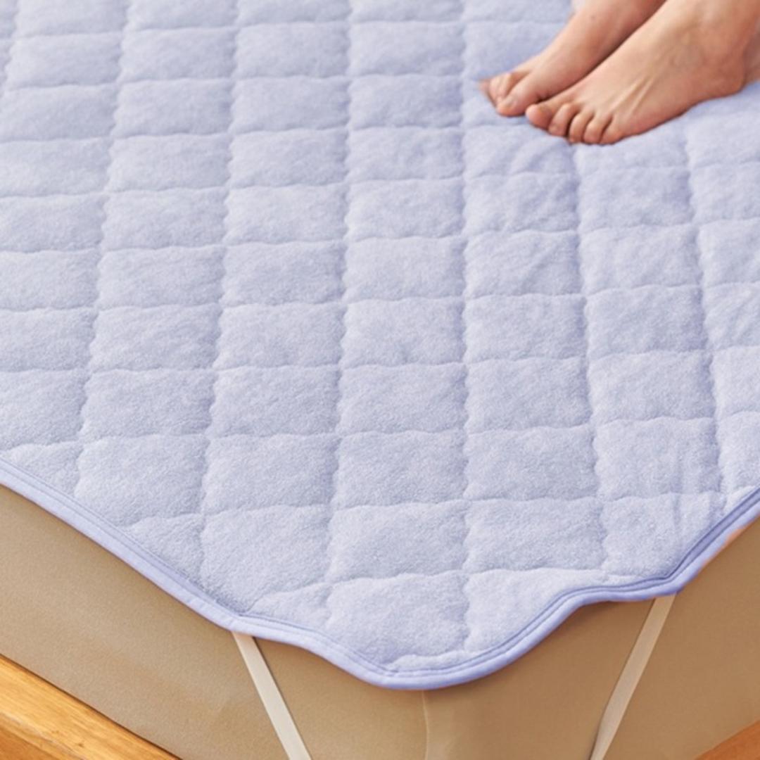 敷きパッド パイル生地 通販 敷パッド 敷パット パイル地シーツ ベッドパット ベッドパッド パイル敷パッド パイル敷パット パイル敷きパッド パイル敷きパット 敷きパット タオル敷パッド パットシーツ ベッドシーツ パッドシーツ シーツ 寝具 寝室 着脱簡単 ライトブルー ・