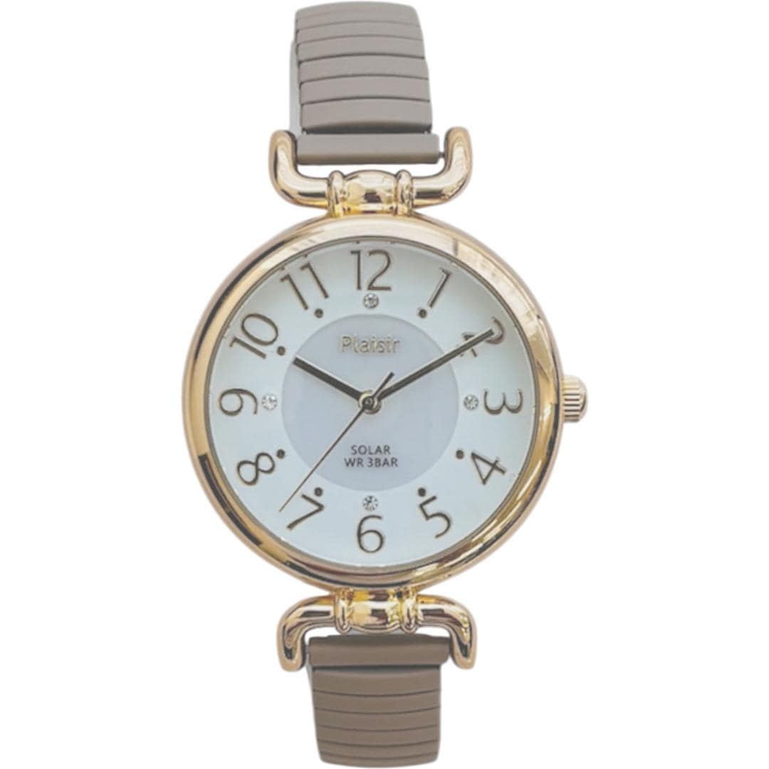 プレジール 腕時計 Plaisir TSS-904 通販 リストウォッチ ソーラーウォッチ レディース ソーラー ウォッチ ニッケルフリー 3気圧防水 蓄光ダイヤル仕様 通勤 通学 試験 受験 かわいい おしゃれ シンプル 蛇腹 ジャバラ レディース腕時計 モカ ・