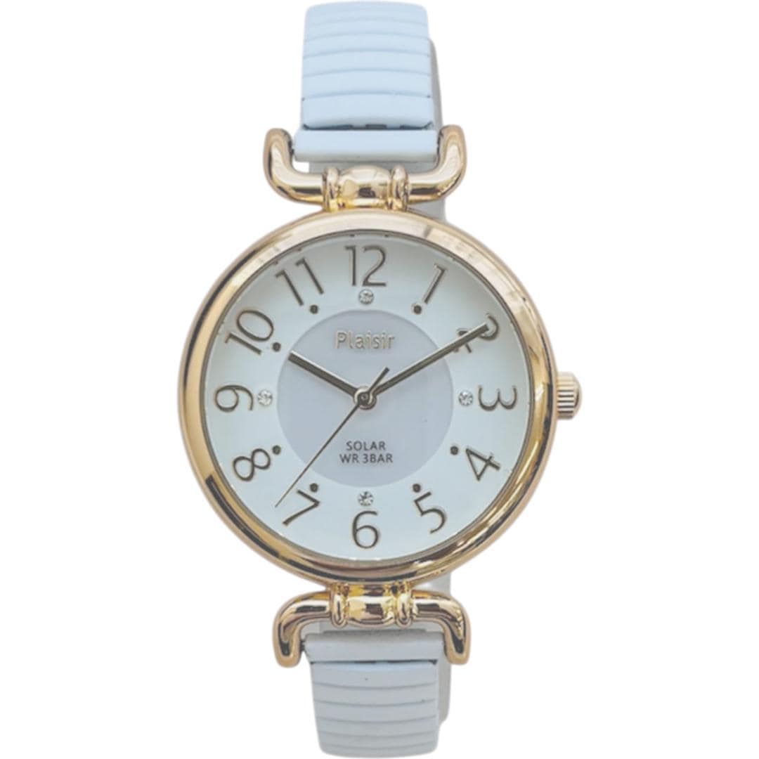 プレジール 腕時計 Plaisir TSS-904 通販 リストウォッチ ソーラーウォッチ レディース ソーラー ウォッチ ニッケルフリー 3気圧防水 蓄光ダイヤル仕様 通勤 通学 試験 受験 かわいい おしゃれ シンプル 蛇腹 ジャバラ レディース腕時計 ホワイト ・