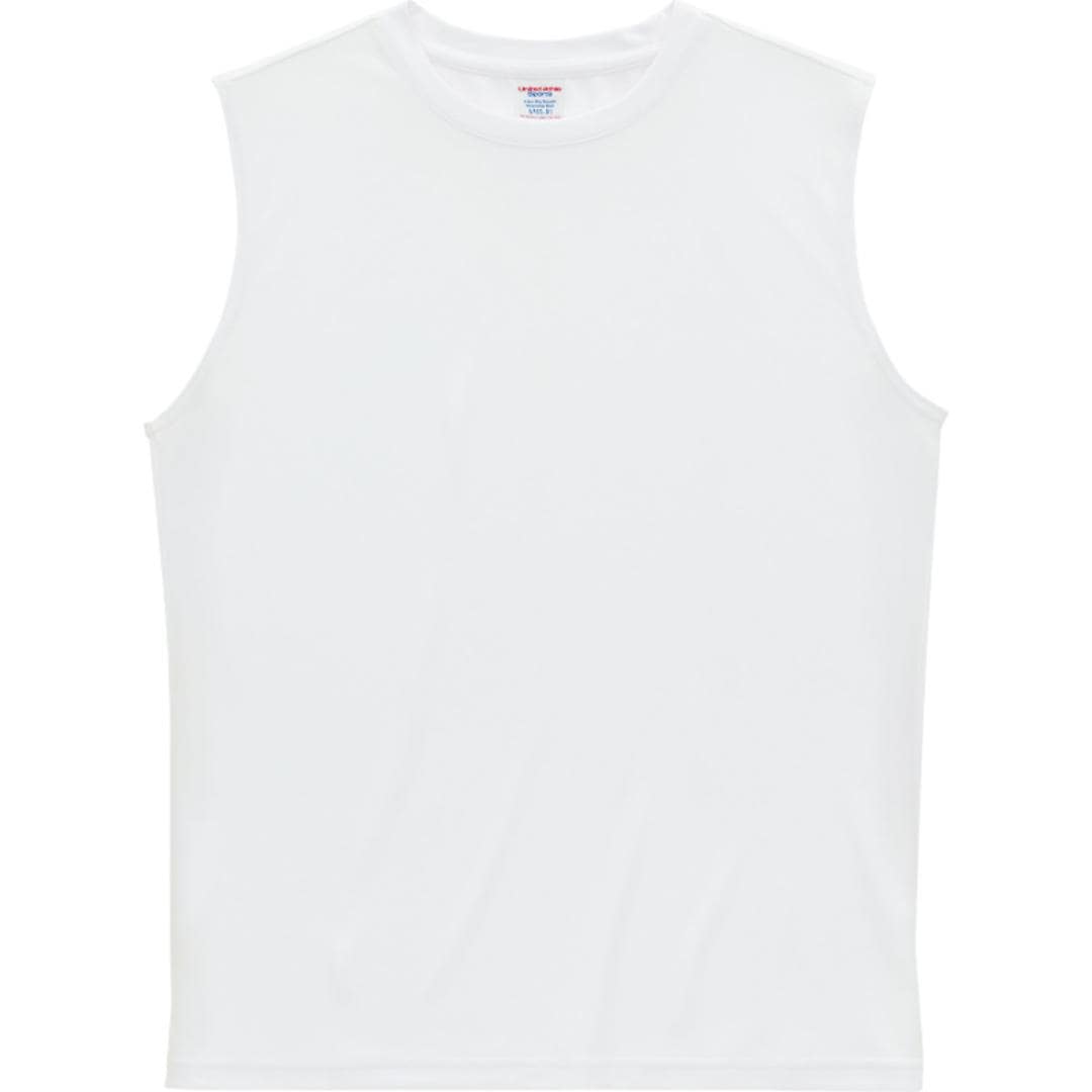 UnitedAthle ユナイテッドアスレ タンクトップ ノースリーブ 通販 スリーブレスシャツ シャツ ドライシャツ スリーブレス スポーツ 動きやすい スタイリッシュ 通気性 ドライ 吸水 速乾 メンズ レディ-ス 男女兼用 ユニセックス トップス 001.ホワイト Sサイズ