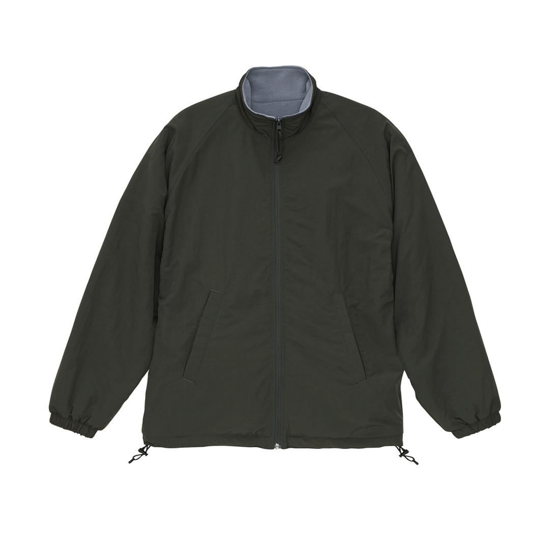 united athle ユナイテッドアスレ ジャケット 7493-01 通販 上着 カジュアル アウター 羽織り 羽織 リバーシブル リバーシブルアウター スタンドジャケット ナイロン フリース シンプル 無地 ゆったり メンズ レディース 男女兼用 ダークオリーブ/グレー Mサイズ