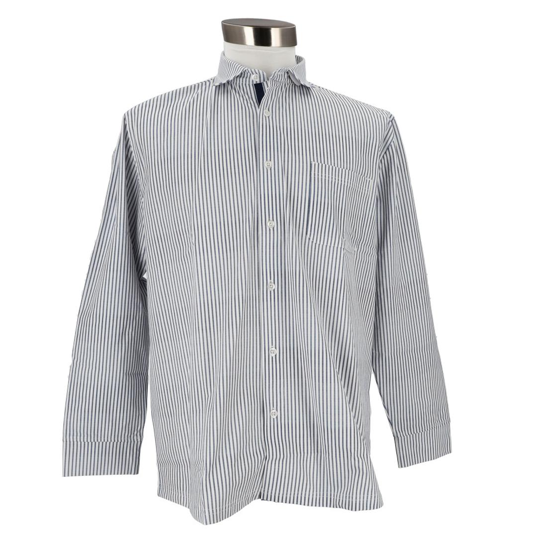 メンズ シャツ カッタウェイ 通販 カッターシャツ ワイシャツ ビジネスシャツ ビジカジ オフィスカジュアル 吸汗速乾 接触冷感 URBAN SQUARE アーバンスクエア 33306 ビジネス オフィス イージーケア 仕事着 トップス 男性 紳士 NAVYストライプ Mサイズ