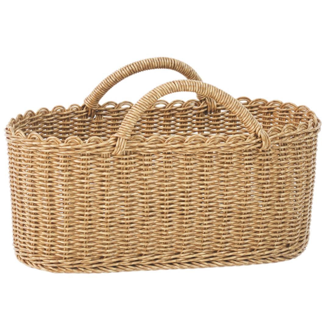 ユティル かご バスケット 大きい 通販 UTILE オーバルハンドルバスケット Lサイズ カゴ 籠 キッチンバスケット キッチン収納 ナチュラル キッチンストッカー 持ち手 台所 収納 小物収納 洗える おしゃれ creer クレエ インテリア ナイール ・