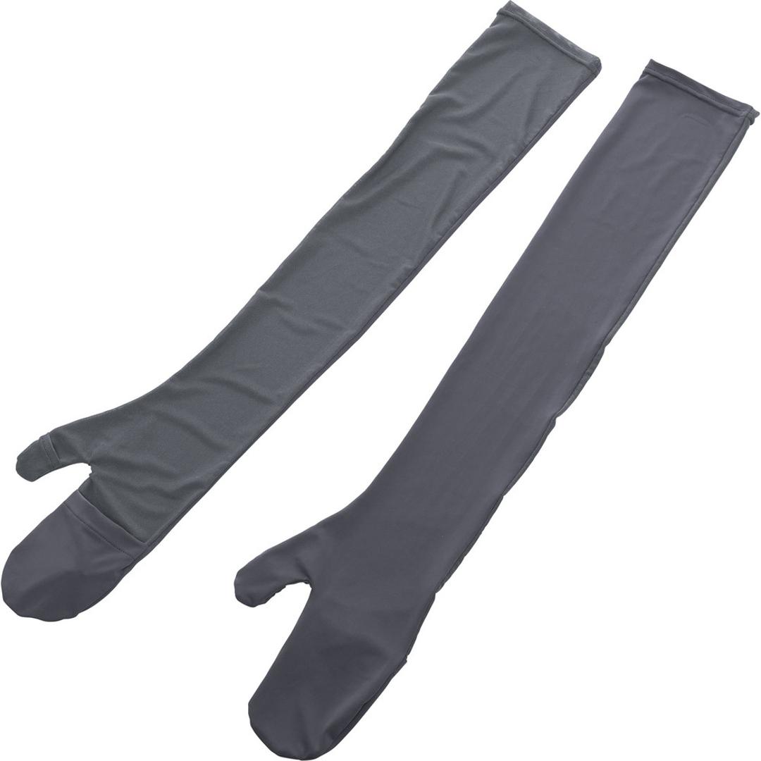 アームカバー 冷感 通販 指ぬきグローブ ミトンタイプ 接触冷感 極薄素材 スマホ操作OK 内側メッシュ生地 メッシュ 涼しい 快適 蒸れにくい 洗える 水陸両用 65CM ロング丈 持ち運び ストレッチ 伸縮性 プール 海 贈り物 ギフト グレー ・