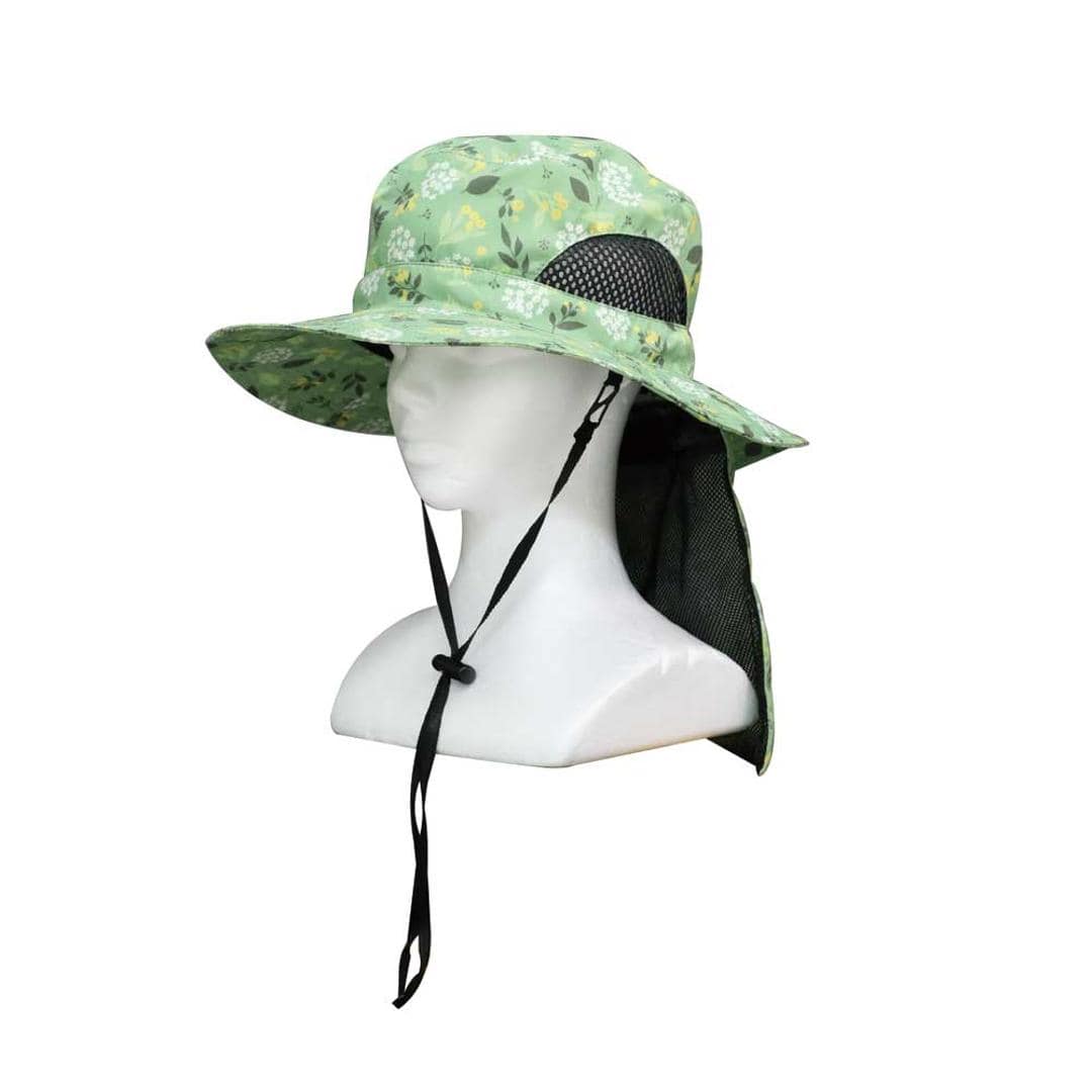 UVカット 帽子 レディース 日よけ 首の後ろ 通販 サファリハット 折りたたみ帽子 つば広帽子 撥水 おりたたみ 折りたたみ 夏 春 秋 アウトドア 運動会 観戦 見学 ガーデニング 農業 庭 手入れ メッシュ 風通し メッシュポケット 保冷剤 レディース帽子 グリーンリーフ ・