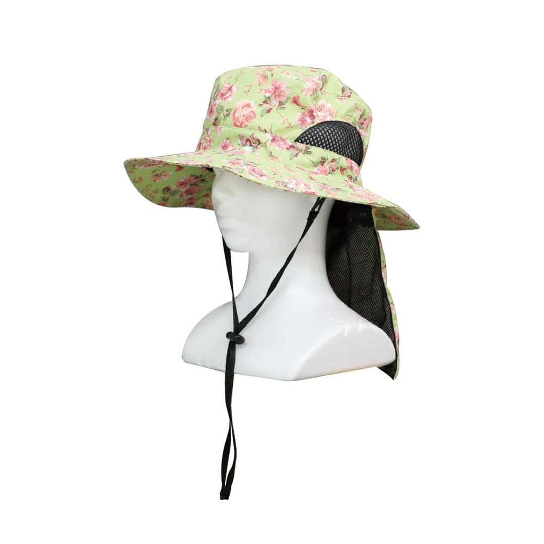 UVカット 帽子 レディース 日よけ 首の後ろ 通販 サファリハット 折りたたみ帽子 つば広帽子 撥水 おりたたみ 折りたたみ 夏 春 秋 アウトドア 運動会 観戦 見学 ガーデニング 農業 庭 手入れ メッシュ 風通し メッシュポケット 保冷剤 レディース帽子 ローズ ・