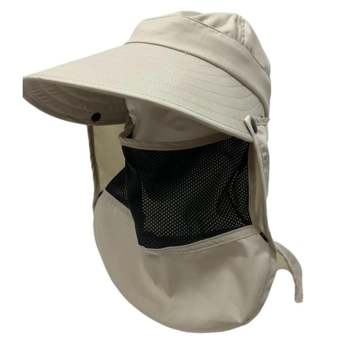 UVカット 帽子 レディース 日よけ 首の後ろ 通販 つば広帽子 折りたたみ帽子 撥水 つば 長い 深め おりたたみ 折りたたみ 夏 春 秋 フェイスガード フェイスカバー付き アウトドア 運動会 スポーツ観戦 ガーデニング 農業 庭 手入れ レディース帽子 ベージュ ・