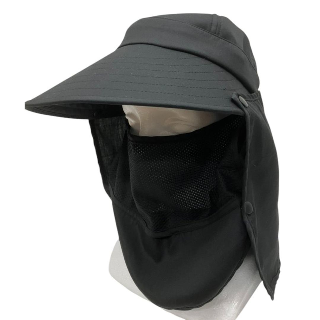 UVカット 帽子 レディース 日よけ 首の後ろ 通販 つば広帽子 折りたたみ帽子 撥水 つば 長い 深め おりたたみ 折りたたみ 夏 春 秋 フェイスガード フェイスカバー付き アウトドア 運動会 スポーツ観戦 ガーデニング 農業 庭 手入れ レディース帽子 ブラック ・