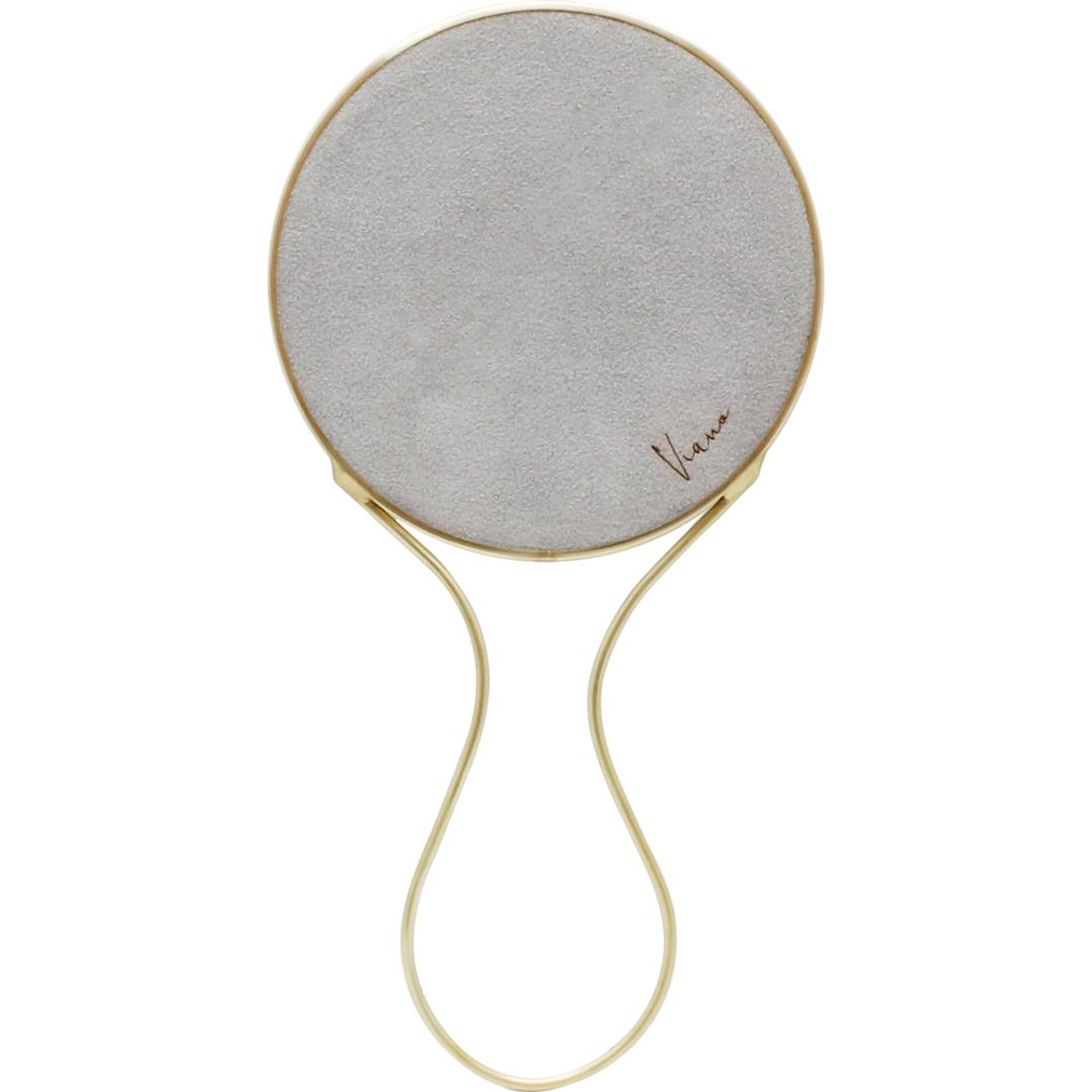 ハンドミラー おしゃれ 通販 ウォールミラー 手鏡 化粧鏡 壁掛け鏡 メイクミラー ミラー 鏡 壁掛けミラー 真鍮 丸 メイク 化粧 かがみ ゴールド 丸型 かわいい シンプル 可愛い Viano ビアノ VN-4 壁掛け式 持ち運び インテリア GY/グレー ・