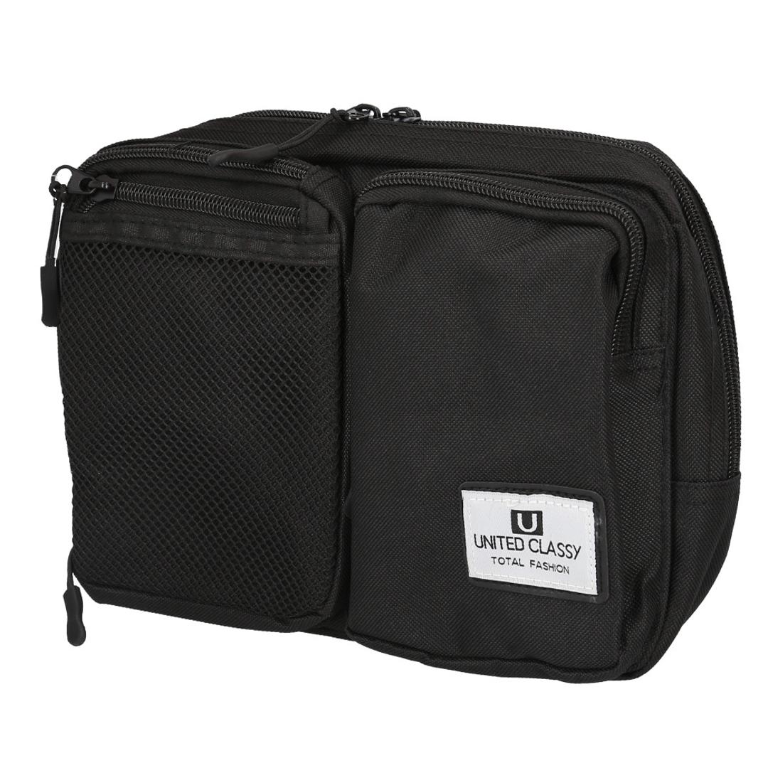 UNITED CLASSY ボディバッグ 9238 通販 ボディバック ボディーバッグ ボディーバック ウエストバッグ ウエストバック 鞄 バッグ バック ユナイテッドクラッシー 収納 シンプル 無地 カジュアル メンズ レディース 男女兼用 ブラック ・