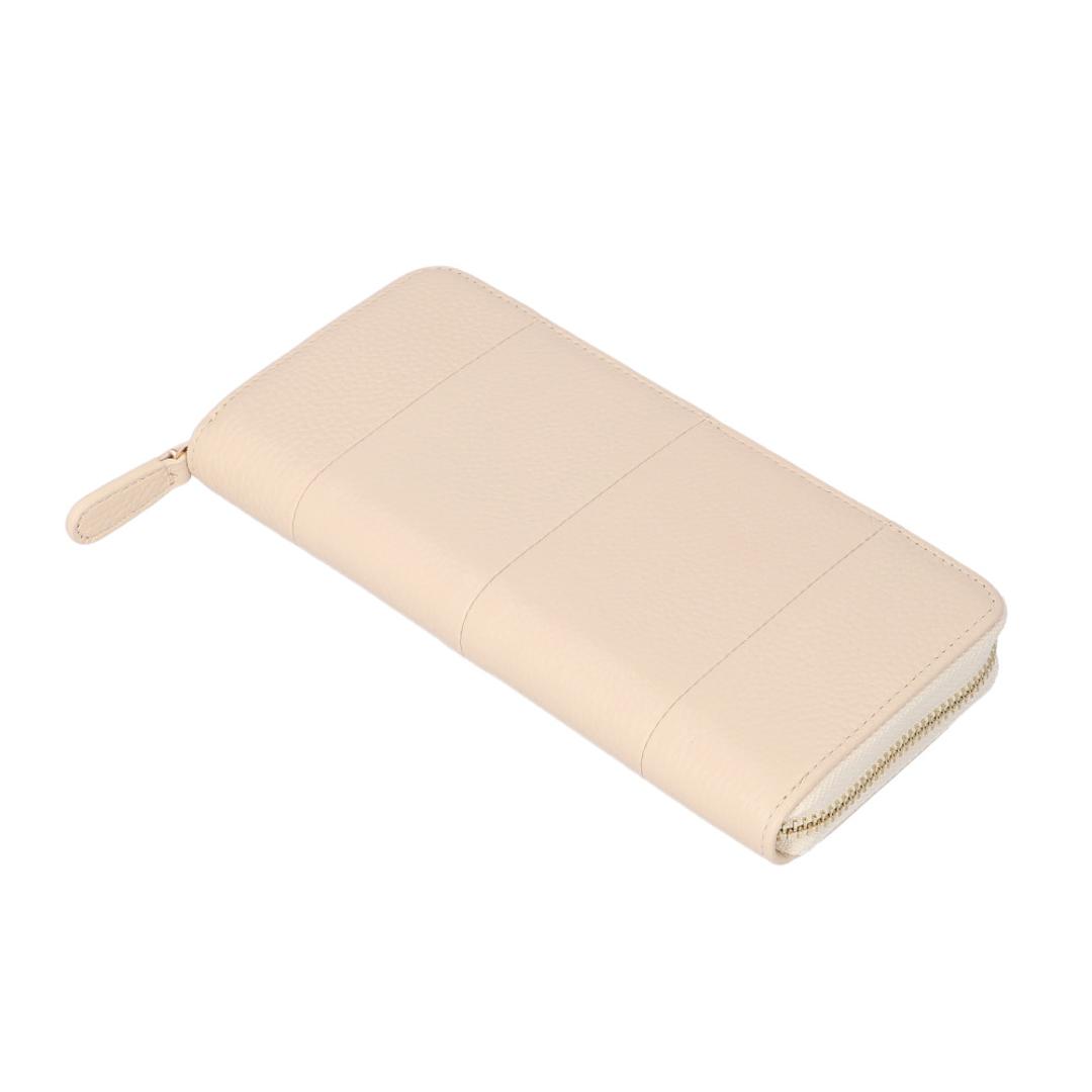 財布 レディース 長財布 大容量 通販 ブランド RafiCaro 牛革 ラウンドファスナー 小銭入れ ギャルソン ウォレット 使いやすい ガバッと開く カード収納 じゃばら おしゃれ シンプル 無地 カラフル ギフト プレゼント IVORY ・