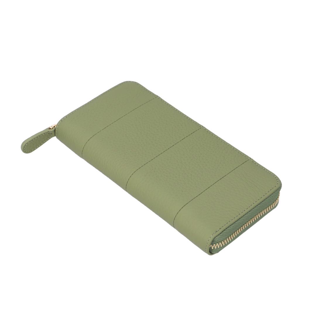 財布 レディース 長財布 大容量 通販 ブランド RafiCaro 牛革 ラウンドファスナー 小銭入れ ギャルソン ウォレット 使いやすい ガバッと開く カード収納 じゃばら おしゃれ シンプル 無地 カラフル ギフト プレゼント OLIVE ・