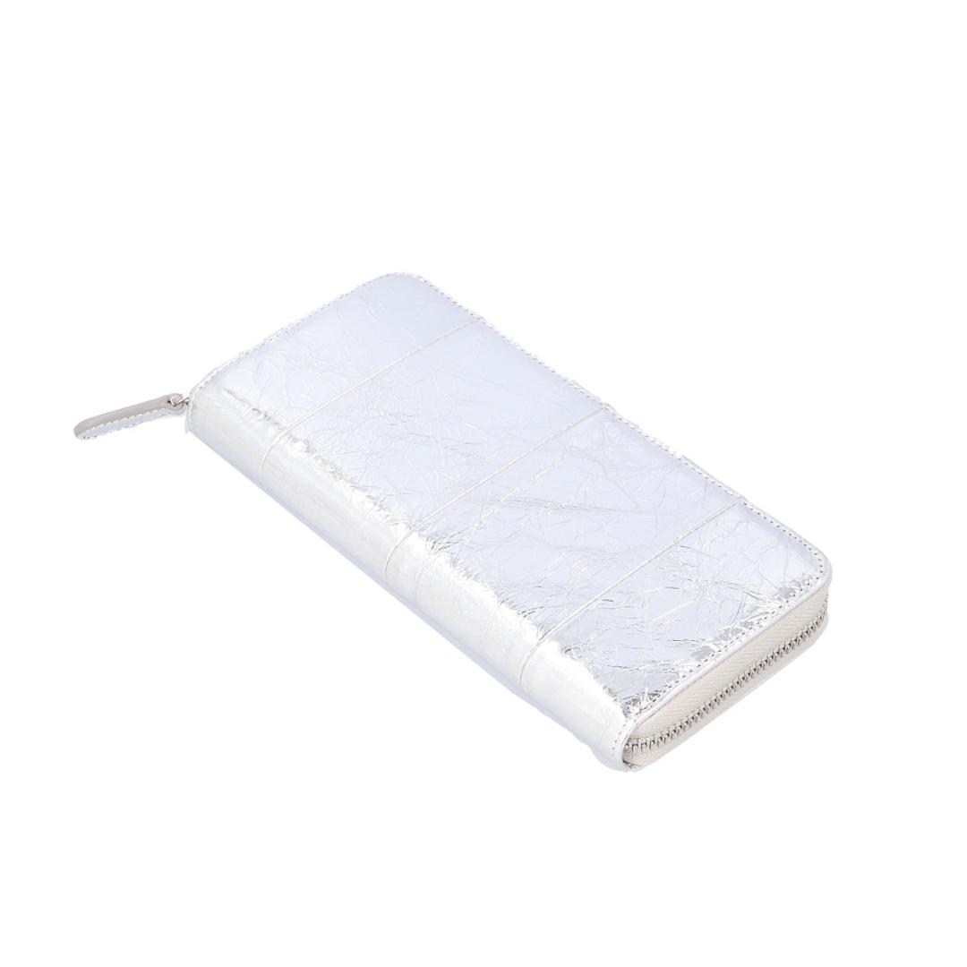 財布 レディース 長財布 大容量 通販 ブランド RafiCaro 牛革 ラウンドファスナー 小銭入れ ギャルソン ウォレット 使いやすい ガバッと開く カード収納 じゃばら おしゃれ シンプル 無地 カラフル ギフト プレゼント SILVER ・