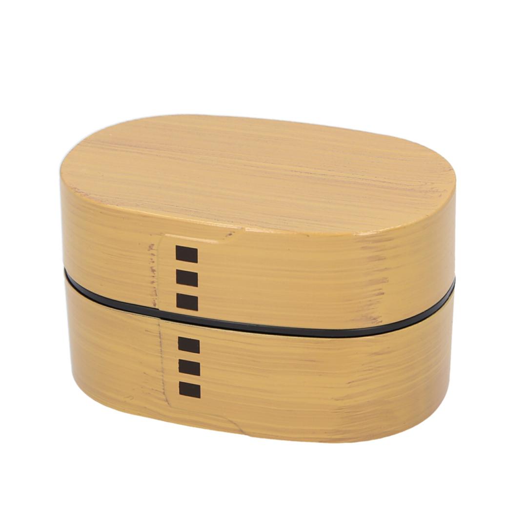 わっぱ風 弁当箱 レンジ対応 通販 二段 520ml まげわっぱ風 曲げわっぱ風 日本製 2段 520 小判型 楕円 お弁当箱 ランチボックス 食洗機対応 溜 春慶 ひのき 檜 おしゃれ かわいい HAKOYA たつみや 大人用弁当箱 526066.ひのき ・