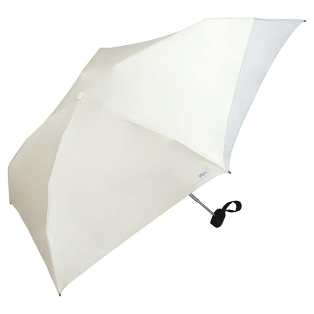 wpc 日傘 折りたたみ 完全遮光 晴雨兼用 801-12436-102 通販 ワールドパーティー 折りたたみ日傘 晴雨兼用傘 折りたたみ傘 後ろが伸びる レディース 遮熱 50cm 50センチ おしゃれ 無地 UVカット100% 大人 手開き 通勤 通学 女性 オフxライトグレー ・